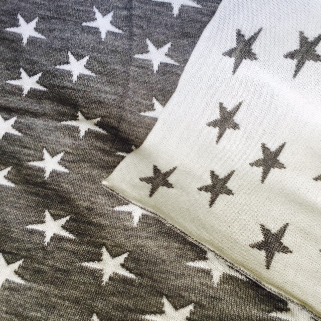 Merino Wool Baby Blanket - Silver Stars