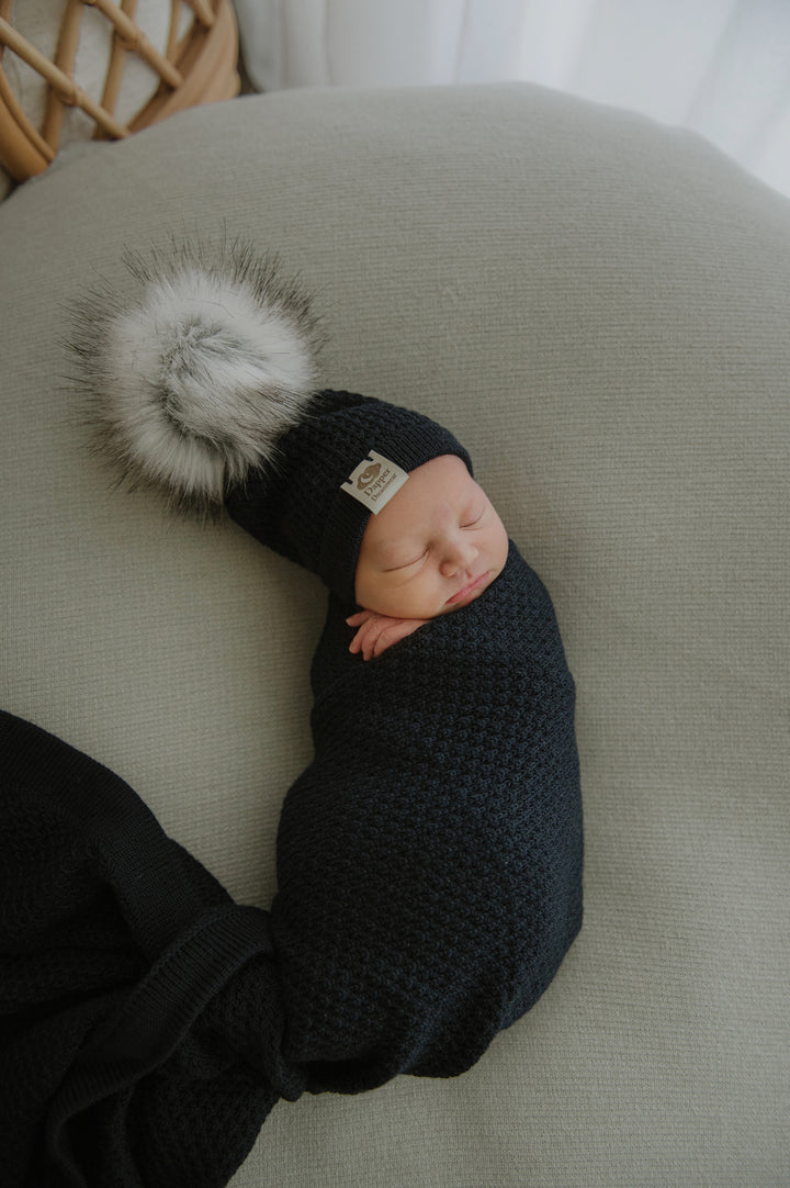 Dapper Dreamwear Merino Baby Blanket and Beanie Gift Set