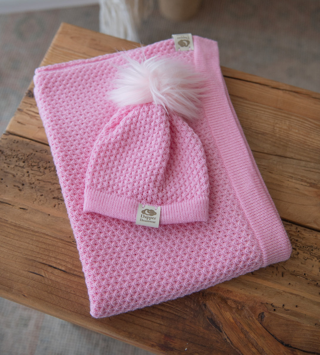 Dapper Dreamwear Merino Baby Blanket and Beanie Gift Set