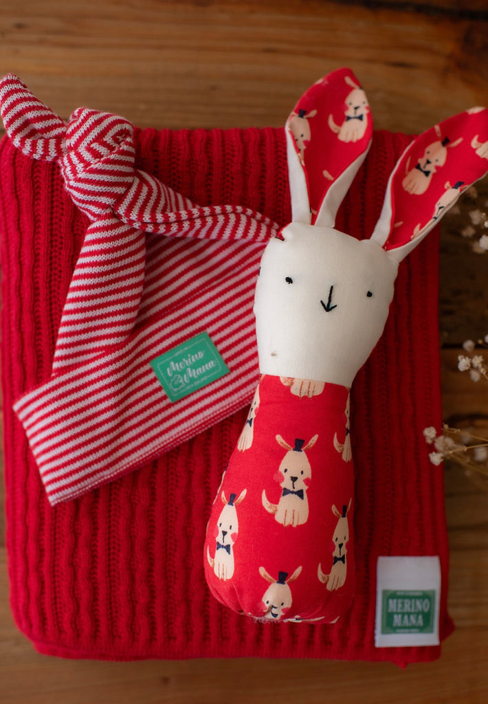 Merino Blanket, Hat and Soft Toy Gift Set