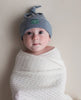 Merino Wool Baby Blanket and Top Knot Merino Wool Hat