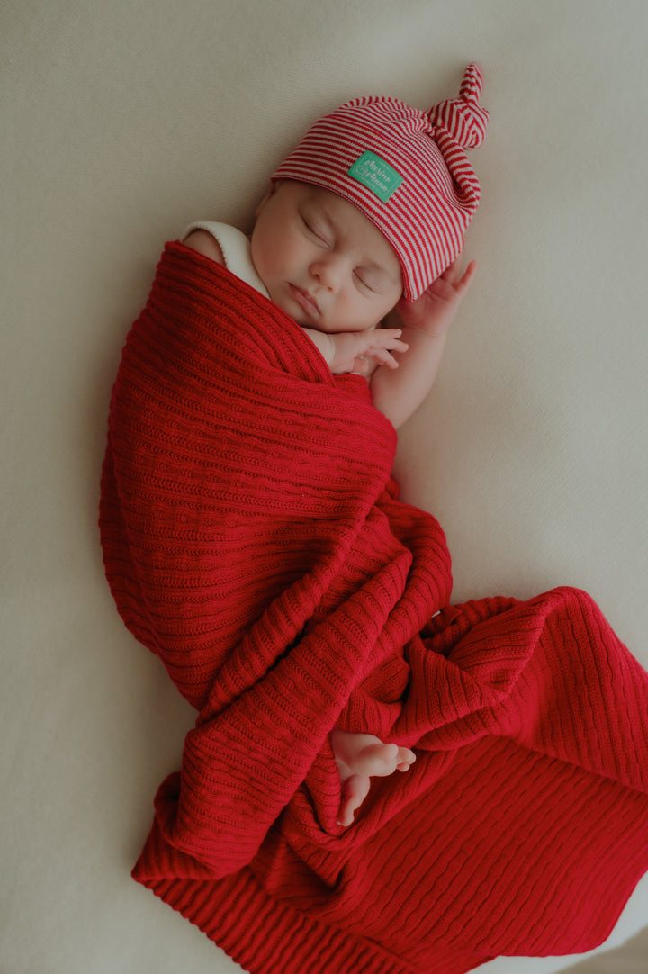 Merino Wool Baby Blanket and Hat Set