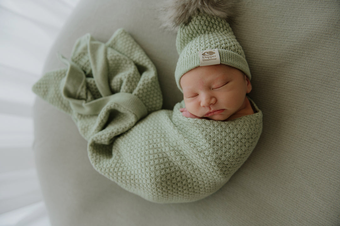 Dapper Dreamwear Merino Baby Blanket and Beanie Gift Set