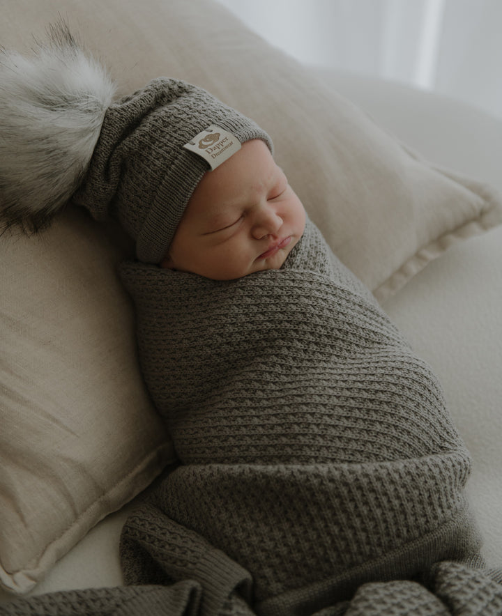 Dapper Dreamwear Merino Baby Blanket and Beanie Gift Set