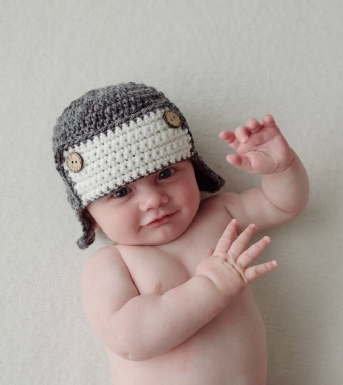 Crochet Aviator Baby Hat